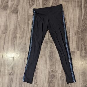 Victoria's Secret Pink Sequin Sparkly Black Legging